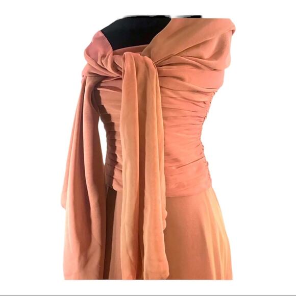 MICHAELANGELO VINTAGE 90s Strapless Prom Dress with Wrap 4 - Picture 7 of 14